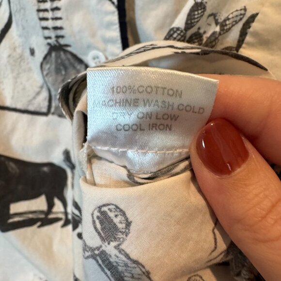 Katie Kime Western Toile Marfa Pajama Top Women’s XS Cowboy Desert Cactus Cotton - Picture 4 of 6